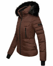 Navahoo Adele Damen Winterjacke warm gefüttert Teddyfell Schoko Größe XS - Gr. 34