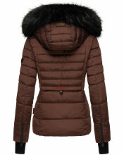 Navahoo Adele Damen Winterjacke warm gefüttert Teddyfell Schoko Größe XS - Gr. 34