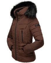 Navahoo Adele ladies winter jacket warm lined teddy fur - Schoko-Gr.XS