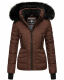 Navahoo Adele Damen Winterjacke warm gefüttert Teddyfell Schoko Größe XS - Gr. 34