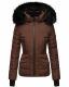 Navahoo Adele Damen Winterjacke warm gefüttert Teddyfell Schoko Größe XS - Gr. 34