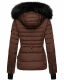 Navahoo Adele Damen Winterjacke warm gefüttert Teddyfell Schoko Größe XS - Gr. 34