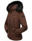 Navahoo Adele Damen Winterjacke warm gefüttert Teddyfell Schoko Größe XS - Gr. 34