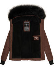 Navahoo Adele ladies winter jacket warm lined teddy fur - Schoko-Gr.S