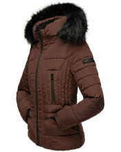 Navahoo Adele Damen Winterjacke warm gefüttert Teddyfell Schoko Größe M - Gr. 38