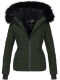 Navahoo Adele ladies winter jacket warm lined teddy fur - Green-Gr.XS