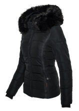 Navahoo Miamor Damen Winter Steppjacke gefüttert mit Teddyfell Schwarz Größe XS - Gr. 34