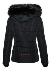 Navahoo Miamor Damen Winter Steppjacke gefüttert mit Teddyfell Schwarz Größe XS - Gr. 34