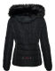 Navahoo Miamor ladies winter quilted jacket with teddy fur - Black-Gr.XS