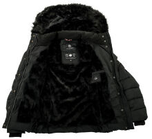 Navahoo Miamor Damen Winter Steppjacke gefüttert mit Teddyfell Schwarz Größe S - Gr. 36