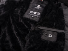 Navahoo Miamor ladies winter quilted jacket with teddy fur - Black-Gr.S