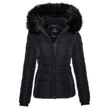 Navahoo Miamor ladies winter quilted jacket with teddy fur - Black-Gr.XL