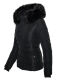 Navahoo Miamor ladies winter quilted jacket with teddy fur - Black-Gr.XL