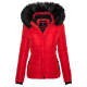 Navahoo Miamor ladies winter quilted jacket with teddy fur - Red-Gr.XS