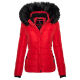 Navahoo Miamor Damen Winter Steppjacke gefüttert mit Teddyfell Rot Größe XS - Gr. 34