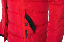 Navahoo Miamor Damen Winter Steppjacke gefüttert mit Teddyfell Rot Größe L - Gr. 40