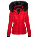 Navahoo Miamor ladies winter quilted jacket with teddy fur - Red-Gr.L