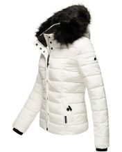 Navahoo Miamor Damen Winter Steppjacke gefüttert mit Teddyfell Weiss Größe XS - Gr. 34