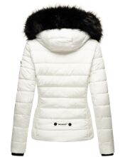 Navahoo Miamor Damen Winter Steppjacke gefüttert mit Teddyfell Weiss Größe XS - Gr. 34