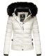 Navahoo Miamor Damen Winter Steppjacke gefüttert mit Teddyfell Weiss Größe XS - Gr. 34