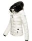 Navahoo Miamor Damen Winter Steppjacke gefüttert mit Teddyfell Weiss Größe XS - Gr. 34