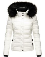 Navahoo Miamor Damen Winter Steppjacke gefüttert mit Teddyfell Weiss Größe L - Gr. 40