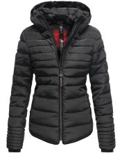 Marikoo Amber Damen Winter Steppjacke gefüttert mit kuschligem Teddyfell Schwarz Größe XS - Gr. 34