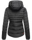 Marikoo Amber Damen Winter Steppjacke gefüttert mit kuschligem Teddyfell Schwarz Größe XS - Gr. 34