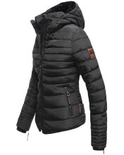 Marikoo Amber Damen Winter Steppjacke gefüttert mit kuschligem Teddyfell Schwarz Größe M - Gr. 38