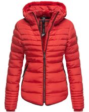 Marikoo Amber Damen Winter Steppjacke gefüttert mit kuschligem Teddyfell Rot Größe XS - Gr. 34