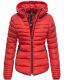 Marikoo Amber Damen Winter Steppjacke gefüttert mit kuschligem Teddyfell Rot Größe XS - Gr. 34