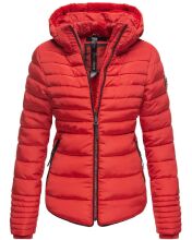 Marikoo Amber Damen Winter Steppjacke gefüttert mit kuschligem Teddyfell Rot Größe XL - Gr. 42