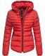 Marikoo Amber Damen Winter Steppjacke gefüttert mit kuschligem Teddyfell Rot Größe XL - Gr. 42