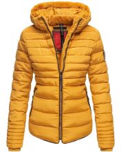 Marikoo Amber Damen Winter Steppjacke gefüttert mit kuschligem Teddyfell Gelb Größe XS - Gr. 34