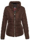 Marikoo Amber Damen Winter Steppjacke gefüttert mit kuschligem Teddyfell Schoko Größe XL - Gr. 42