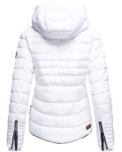 Marikoo Amber Damen Winter Steppjacke gefüttert mit kuschligem Teddyfell Weiss Größe M - Gr. 38