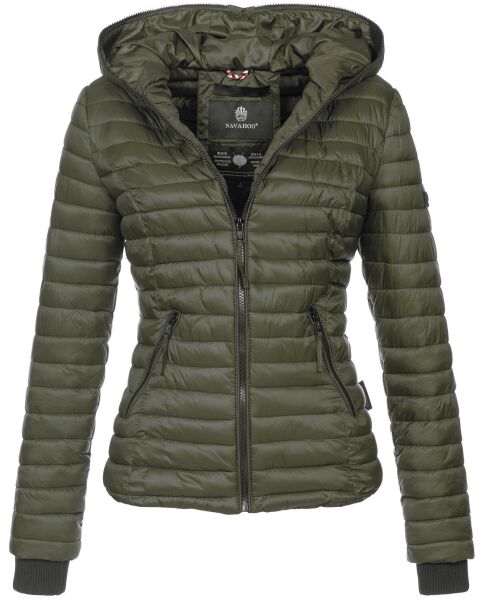 Navahoo Kimuk Damen Übergangs Steppjacke Grün - Olive Größe L - Gr. 40