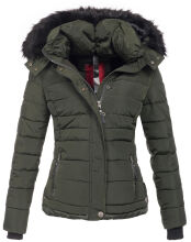 Navahoo Chloe Damen Winterjacke gefüttert Olive - Green Größe XS - Gr. 34