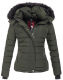 Navahoo Chloe Damen Winterjacke gefüttert Olive - Green Größe XS - Gr. 34