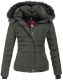 Navahoo Chloe Damen Winterjacke gefüttert Olive - Green Größe L - Gr. 40