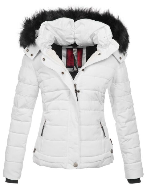 Navahoo Chloe Damen Winterjacke gefüttert Weiss Größe XS - Gr. 34