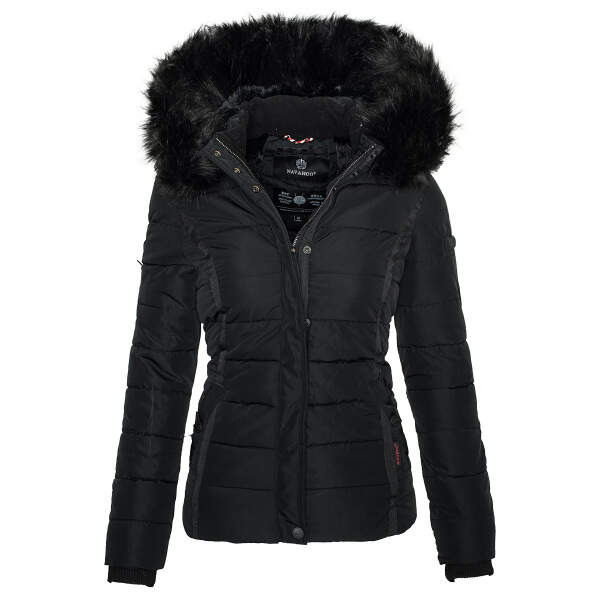 Navahoo Adele Ladies’ Winter Jacket with Black Faux Fur Hood 13 Colors XS-XXL 