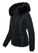 Navahoo Miamor ladies winter quilted jacket with teddy fur - Black-Gr.M