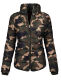 Marikoo Amber Damen Winter Steppjacke gefüttert mit kuschligem Teddyfell Camouflage Größe L - Gr. 40