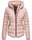 Marikoo Amber Damen Winter Steppjacke gefüttert mit kuschligem Teddyfell Rosa Größe L - Gr. 40