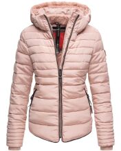 Marikoo Amber Damen Winter Steppjacke gefüttert mit kuschligem Teddyfell Rosa Größe M - Gr. 38