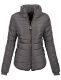 Marikoo Amber Damen Winter Steppjacke gefüttert mit kuschligem Teddyfell Grau Größe L - Gr. 40