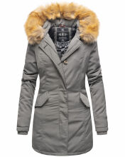 Marikoo Karmaa Damen Parka Winterjacke warm gefüttert Grau Größe XS - Gr. 34