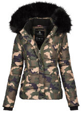 Navahoo Miamor ladies winter quilted jacket with teddy fur - Camo-Gr.L