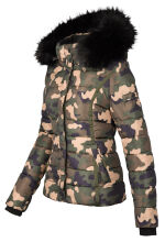 Navahoo Miamor ladies winter quilted jacket with teddy fur - Camo-Gr.L